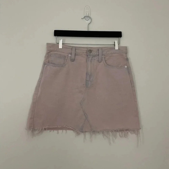 Madewell Rigid Denim A-Line Mini Skirt in Overdyed Pink Size 29 - Picture 1 of 7